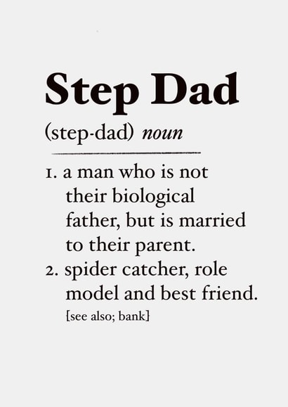 Funny And Cute Step Dad Father's Day Card created by The Girl Next Draw Cards