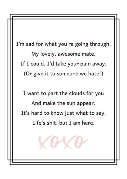 Thinking Of You Card For A Friend Having a Hard Time. created by Rhymes for Reasons