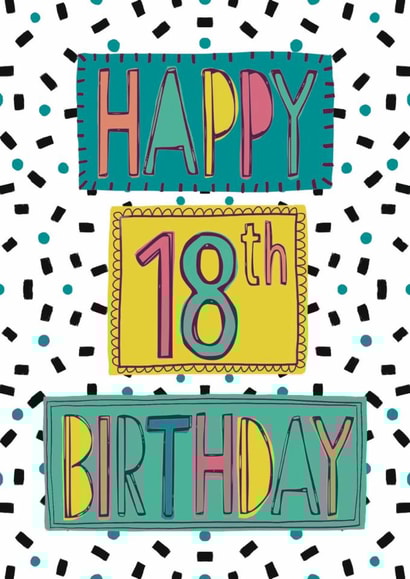 Colourful 18th Birthday Card created by Anna Treliving Design
