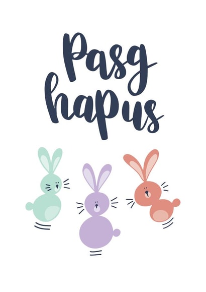 Welsh Easter Bunnies Card created by Draenog Design