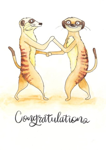 Dancing meerkat celebrations created by Richard Stelmach Art