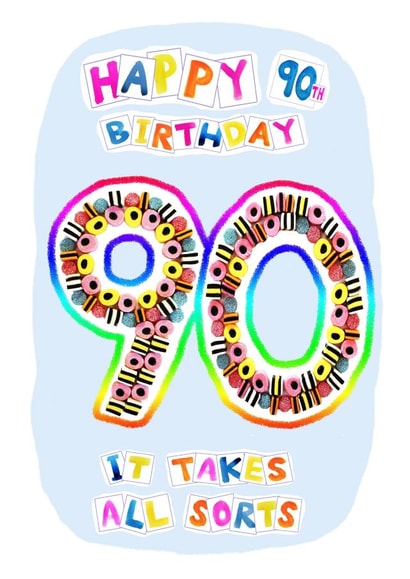 90th Birthday in Liquorice Allsorts! created by Genevieve Fay