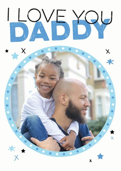 Cute Starry Personalised Father's Day Card / Birthday Card / Photo Card - I Love You Daddy created by Jon Hall Design