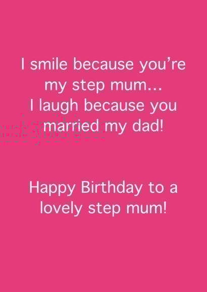 Funny Birthday card for a lovely step mum. created by Fee Fee