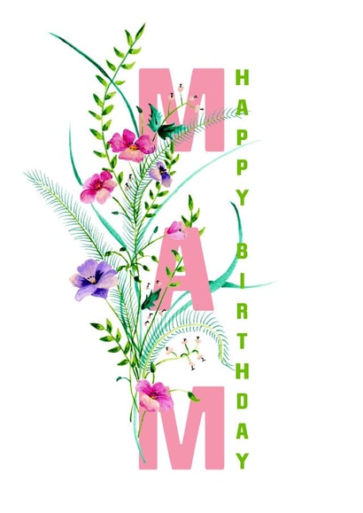Mam Floral Birthday Card 1001 created by Jasmine Violet