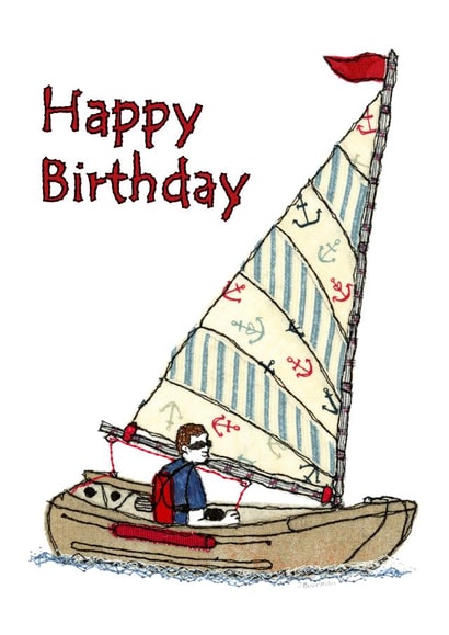 Vintage Sailing Boat Birthday Card created by @JaneBuurmanHandmade