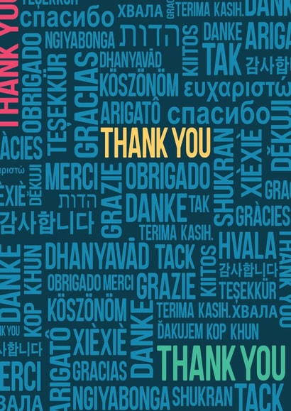 Thank you in different languages created by Family Designs