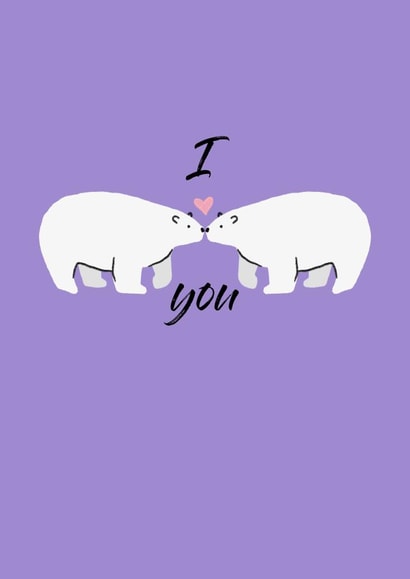 Polar bear 'i love you' card created by Kirby Jennings