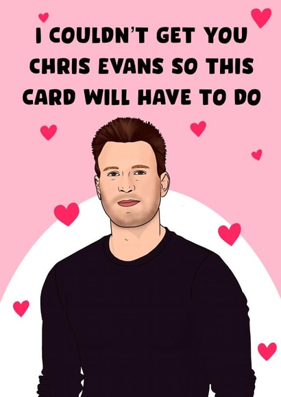 Funny Birthday/Valentine's Day Card - Chris Evans - Hearts created by Pink + Pip