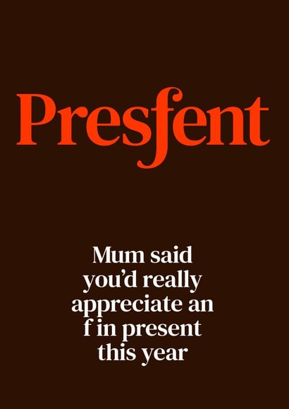 f in Present created by The Great f in Card Company