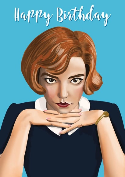 Queen's Gambit Beth Harmon Birthday Card created by Silky Rose Design