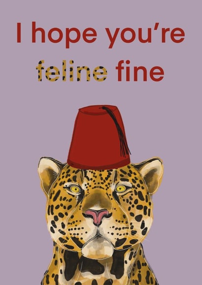Feline Fine get well card created by Alba Landra