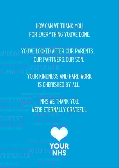 Thank You NHS Poem created by Hannah Green