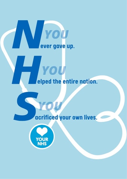 NHS We Salute You card created by Hannah Green