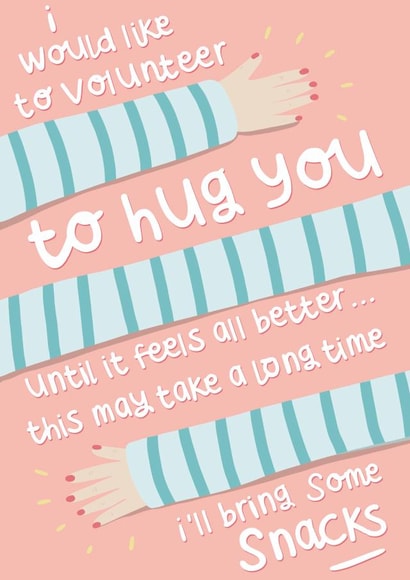 Hugs and Snacks thinking of you card created by Belly Flops 