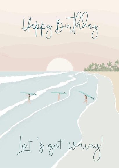 Beach Surfing Birthday card created by Alice Howland