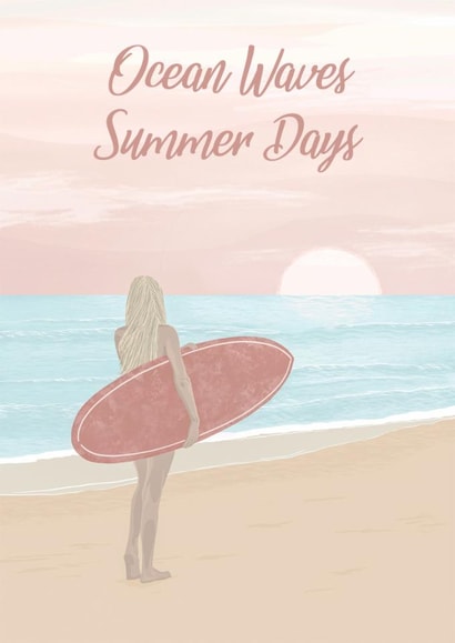 Ocean Waves Summer Days Birthday Card created by Alice Howland