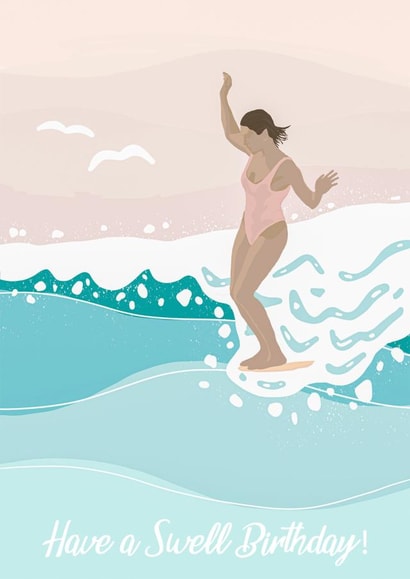 Have a Swell Birthday Beach Surf Birthday Card created by Alice Howland
