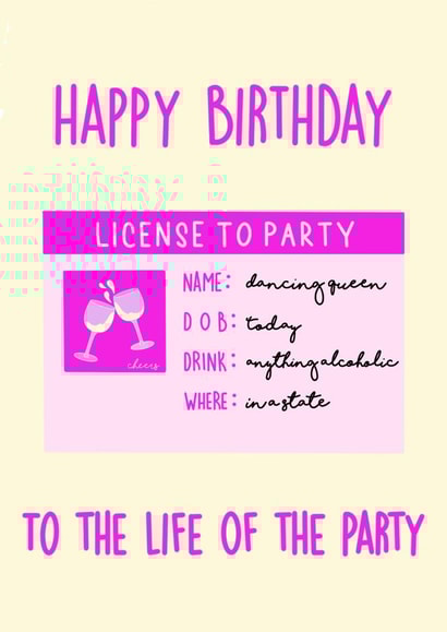 License to Party created by Caitlin Hollick