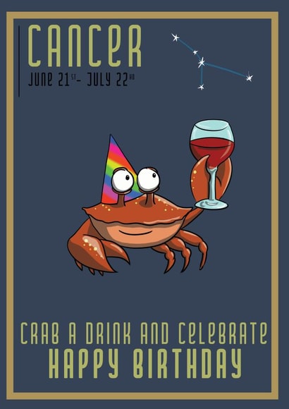Zodiac Crab birthday card created by Cris Stewart