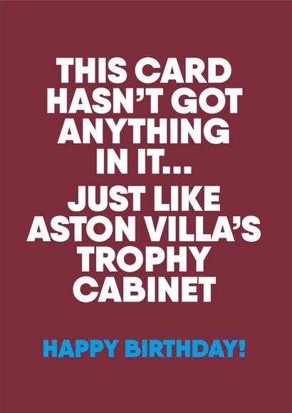 ASTON VILLA BIRTHDAY CARD created by Stu-Pid