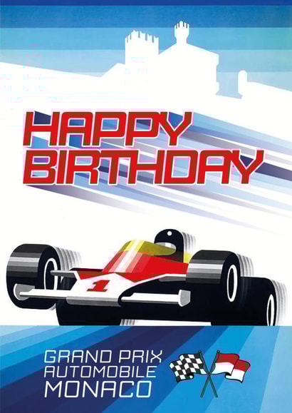 Grand Prix Monaco Birthday Card created by Groves Design
