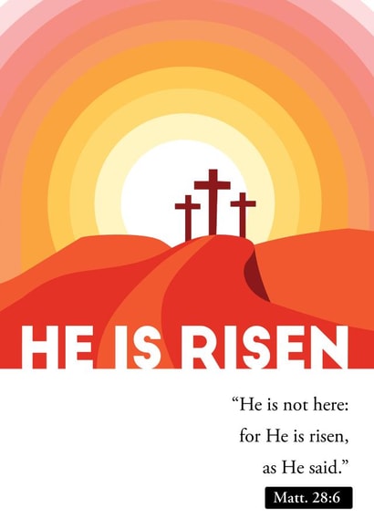 HE IS RISEN | Christian Easter Card (with Bible verse) created by WITH LOVE