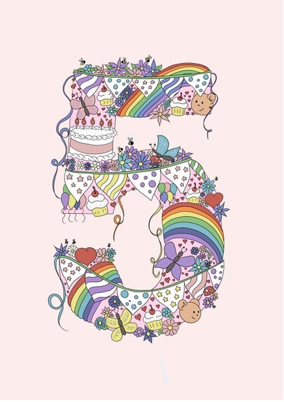 5th Birthday Girl created by Jenny Wren Designs