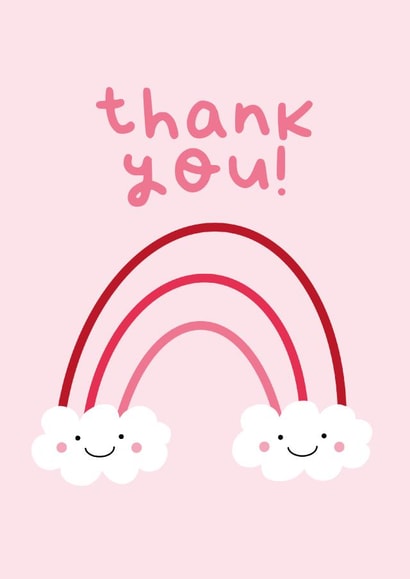 Pink Rainbow Thank You Card created by illustrationlisa