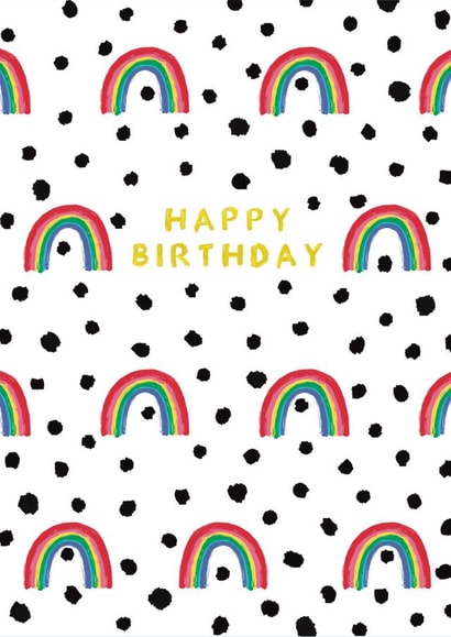 Rainbow Dalmatian Spot Birthday Card created by Dolly’s Doodles