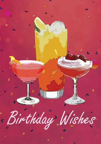 Summer cocktails birthday card created by Megan Bowden