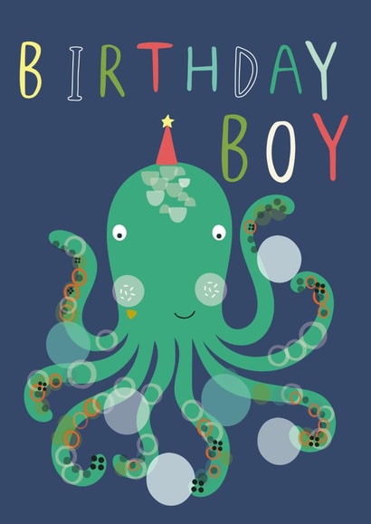 Cute Octopus Birthday Boy card created by Sally Payne Design