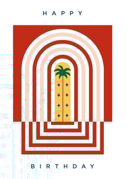 Palm Happy Birthday Greetings Card created by One Girl Studios