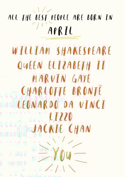 the best people are born in April created by DOTS + STRIPES