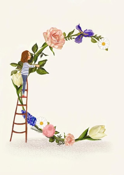 Initial C letter C created by A-Z Initials by Love Lucy Illustration