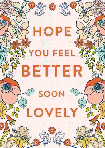 Pretty floral Hope You Feel Better Soon Lovely card created by Envy Row