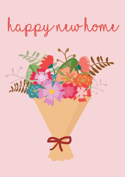Pretty Flower Bouquet New Home Card - Happy New Home created by @Laura Lonsdale Designs