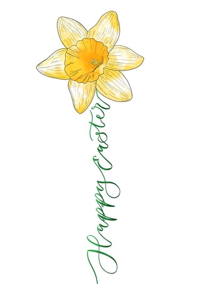 Daffodil happy Easter card created by The Amyverse