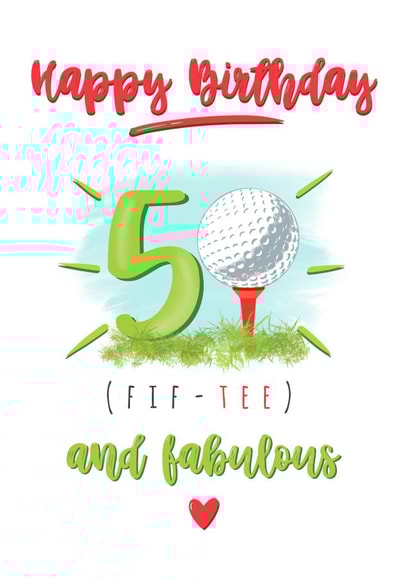 Golf 50th Birthday punny card created by Little Cat Creates