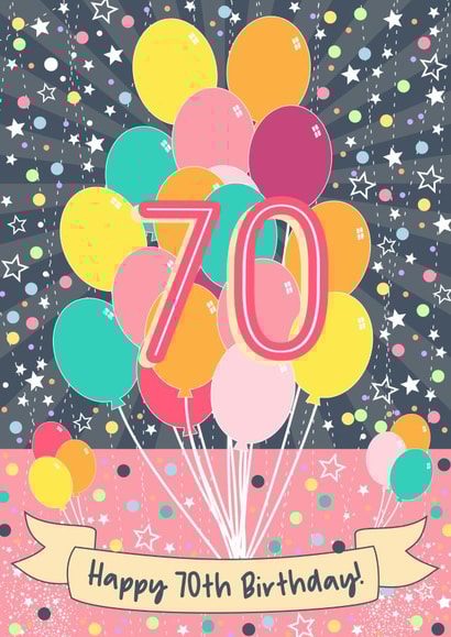 Happy 70th Birthday Balloon Card created by Little Silverleaf