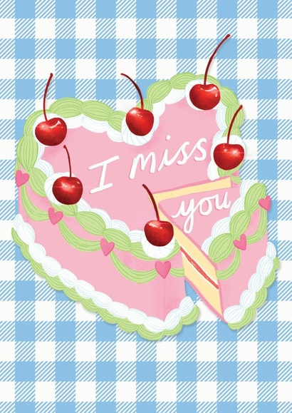I Miss You Cake Card created by The Stylist Illustrates