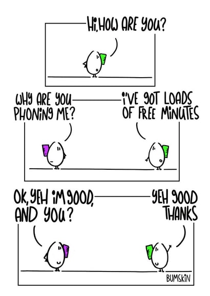 Funny modern phone card created by bumskin