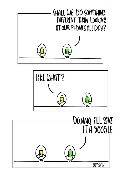 Addicted to phones funny card created by bumskin