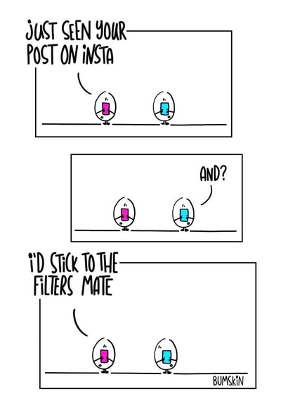 Cheeky instagram funny card created by bumskin