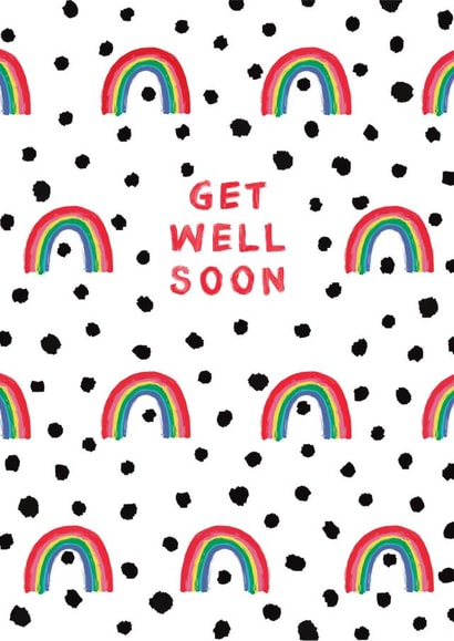Get Well Soon Rainbow Dalmatian Spot Card created by Dolly’s Doodles