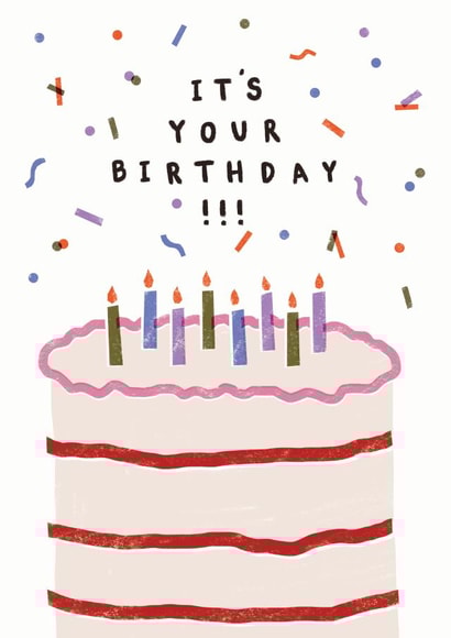 Birthday confetti cake card created by Louisa Taylor