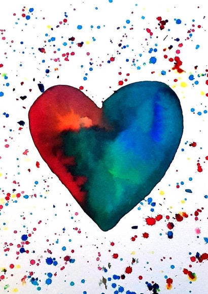 Heart bright and arty hand drawn card created by Hobo Zobo