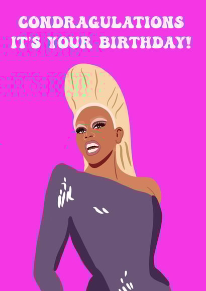 Condragulations, Rupaul Birthday Card created by Lucy Digital Designs