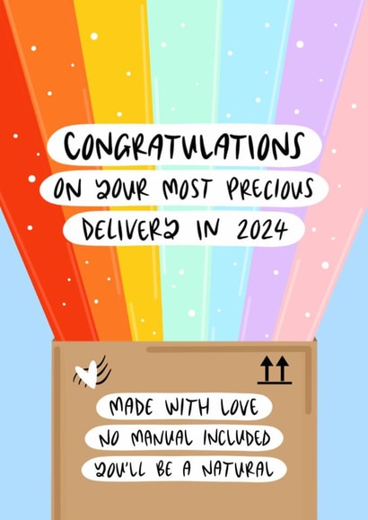 Most Precious Delivery New Baby Pun Card - Congratulations - New Baby 2024 Card created by Muses & May 