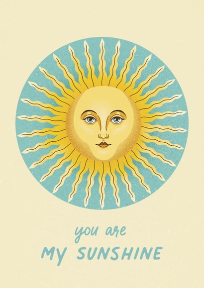 You Are My Sunshine Cute Card created by Amy V Packham Art